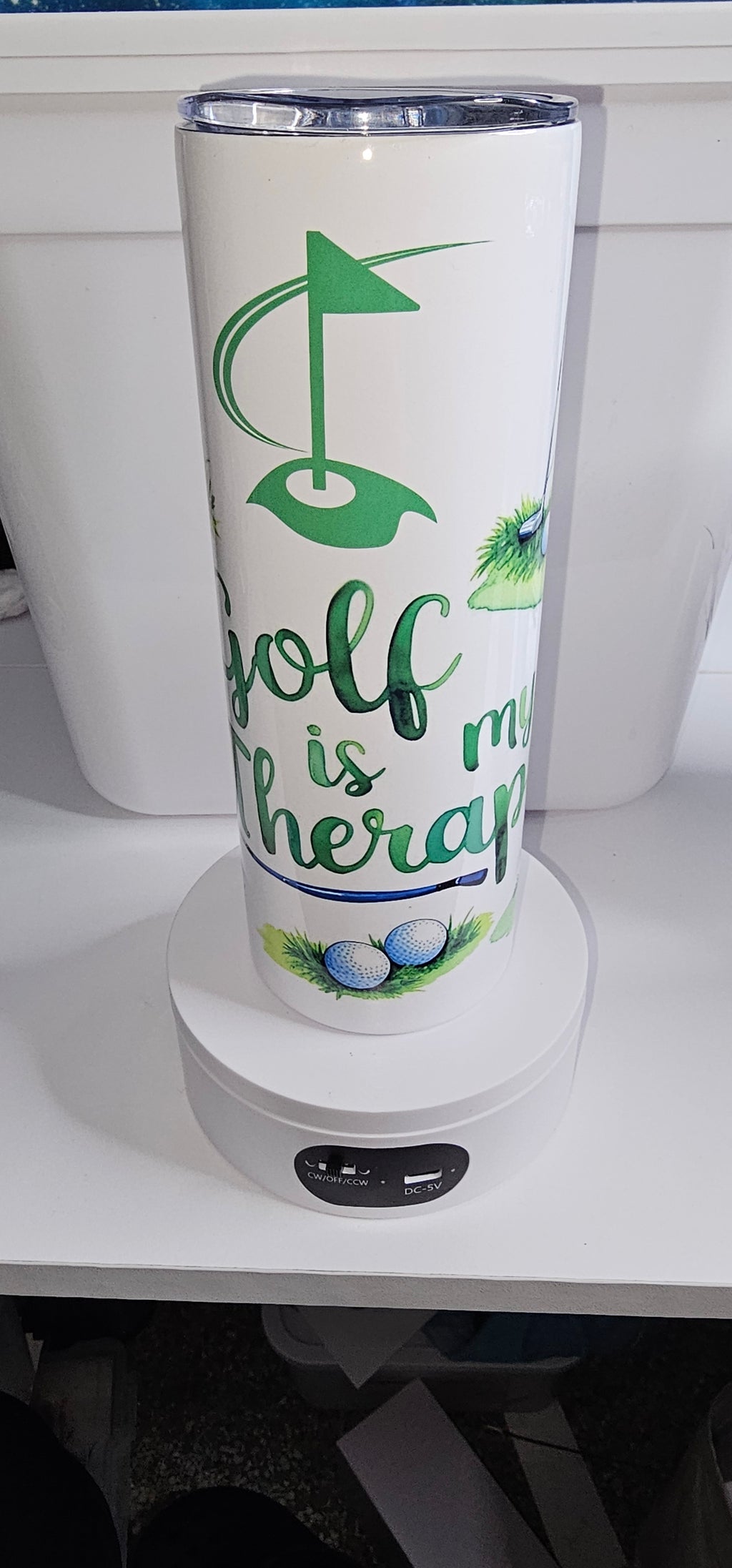 20 oz golf is my therapy tumbler