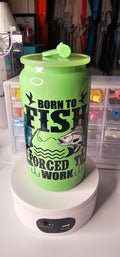 16 oz stainless steel born to fish cup