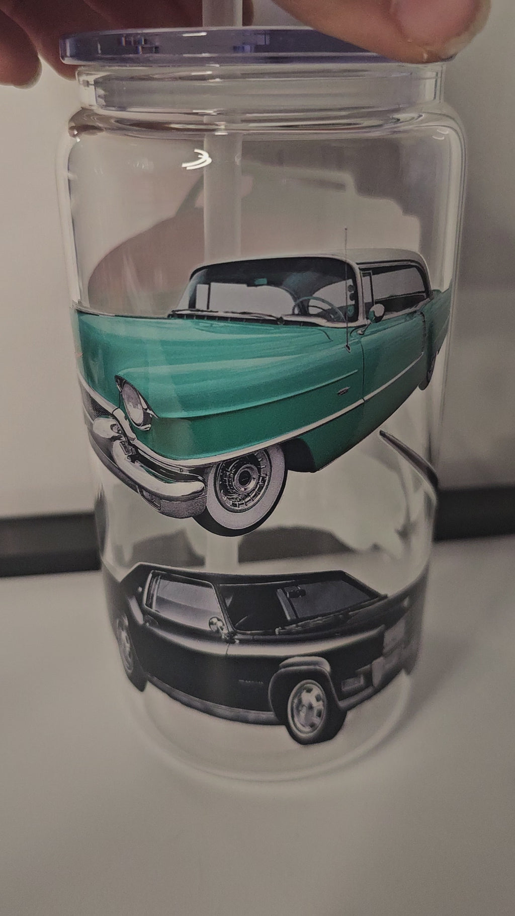 16 oz Classic car glass cup