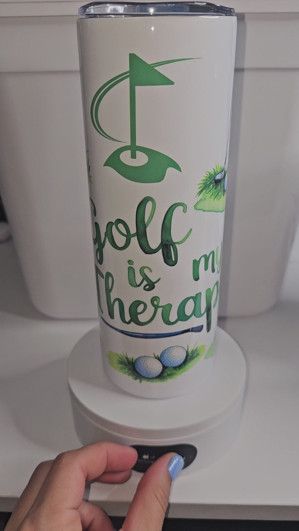 20 oz golf is my therapy tumbler