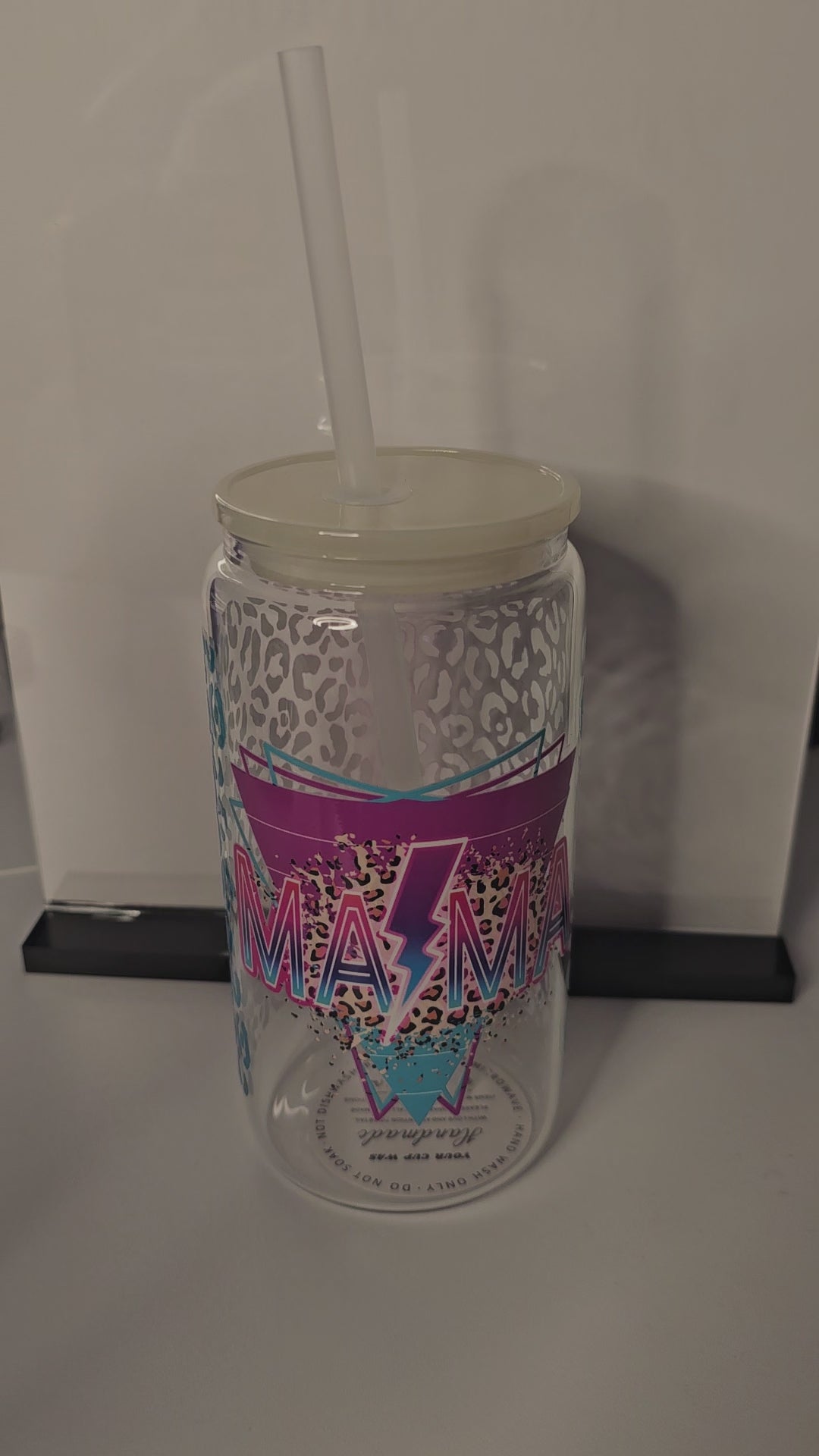 16 oz mama glass cup