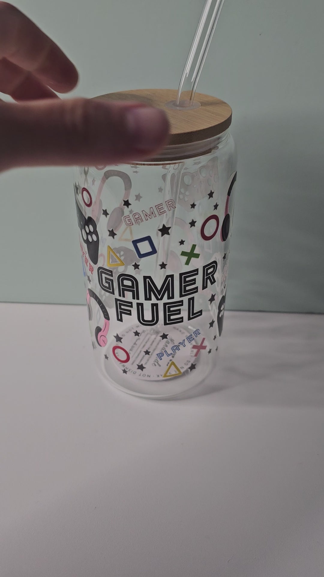 16 oz gamer fuel glass cup