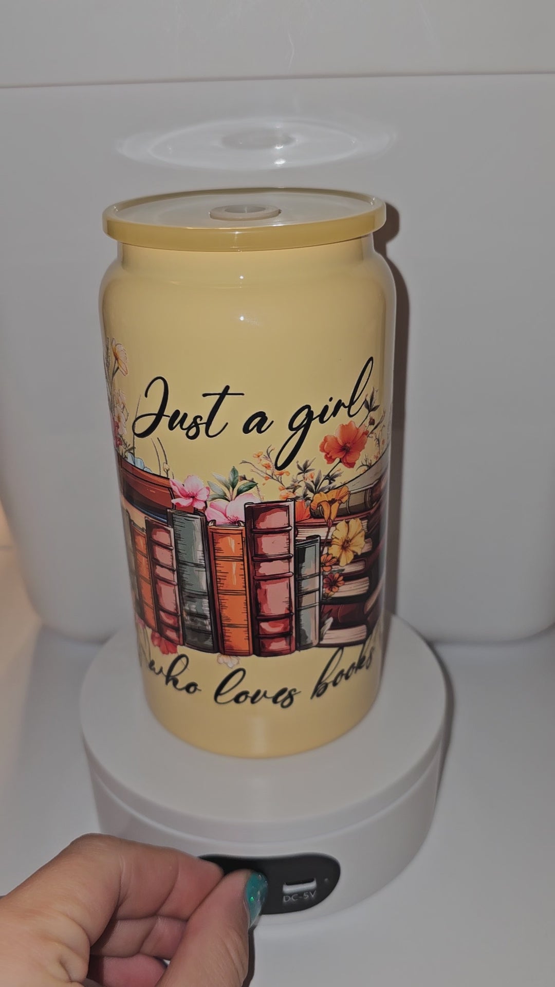 16 oz book girl stainless steel cup