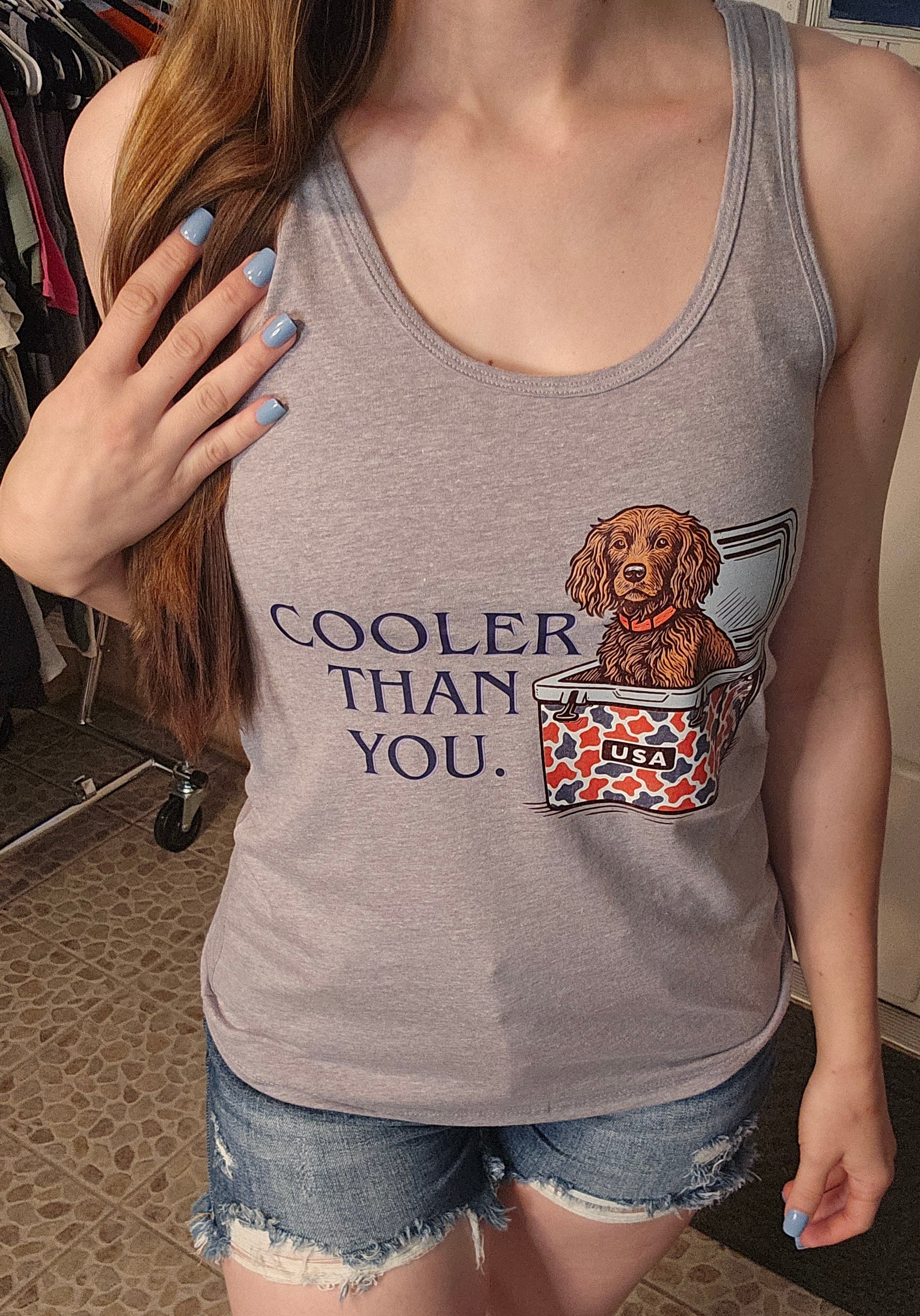 Cooler than you Grey tank top