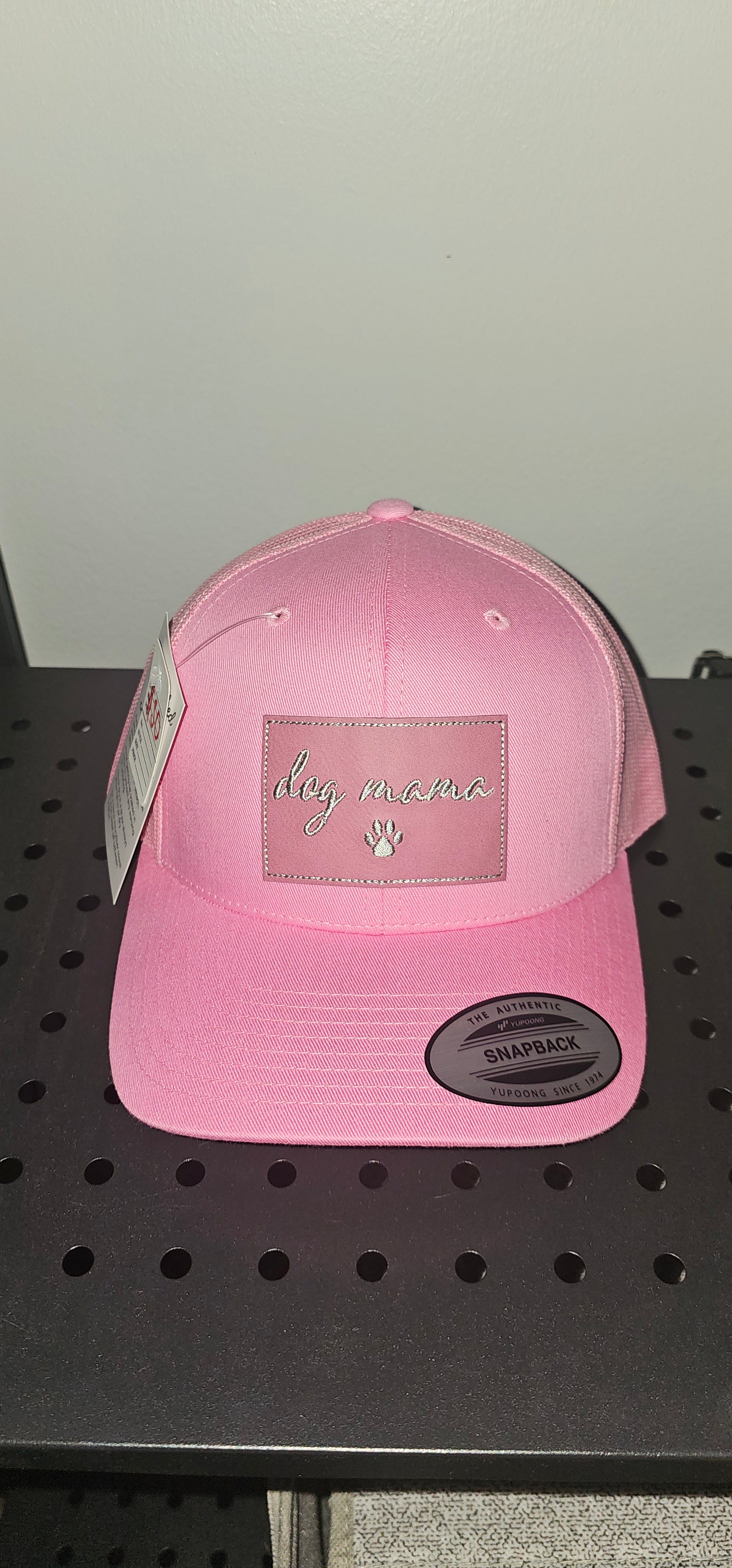 Pink dog mama richardson hat with pink patch