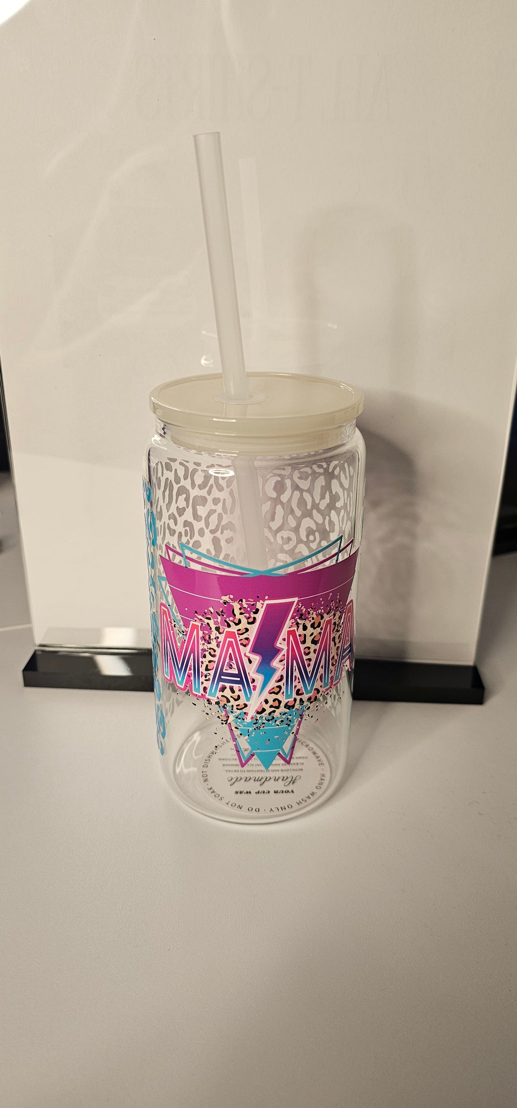 16 oz mama glass cup