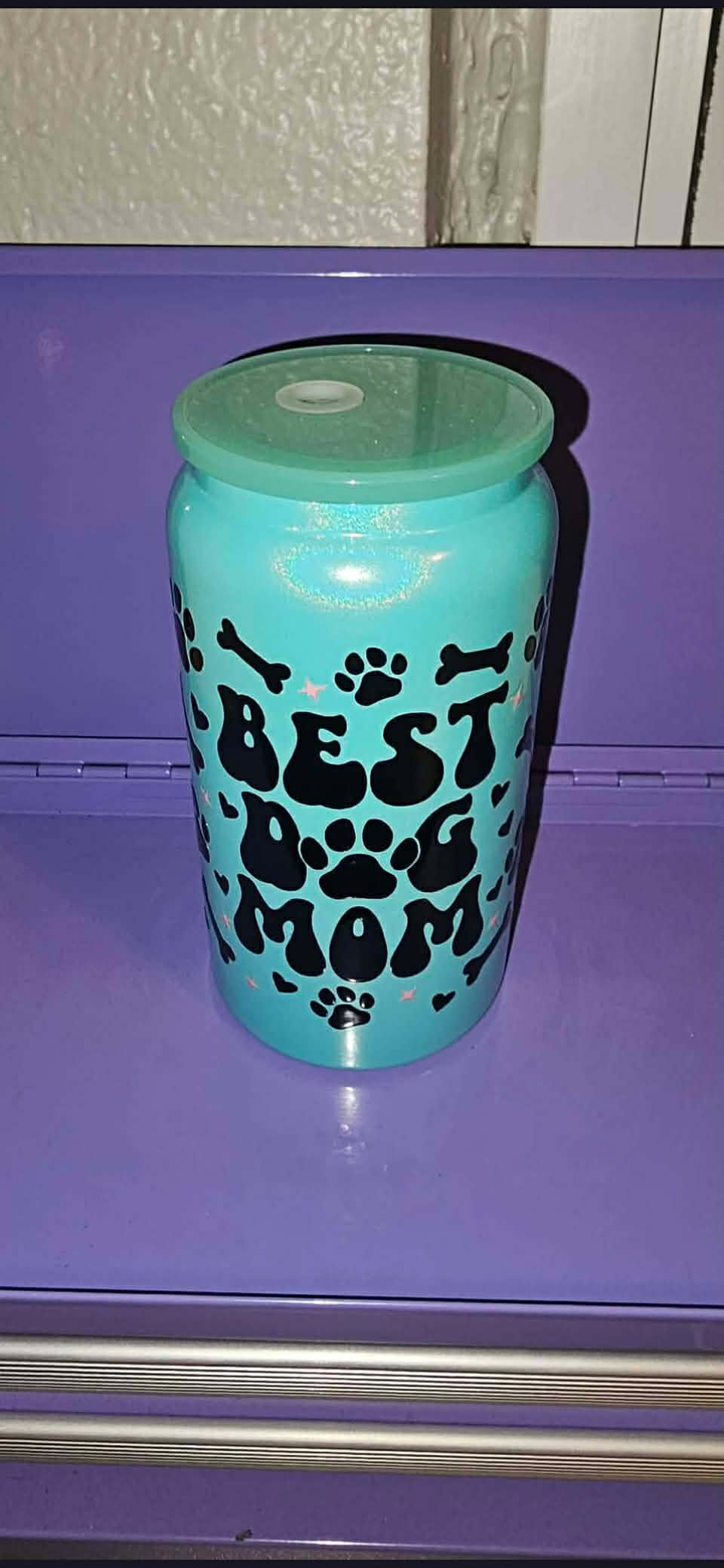 Best dog mom teal stainless steel cup