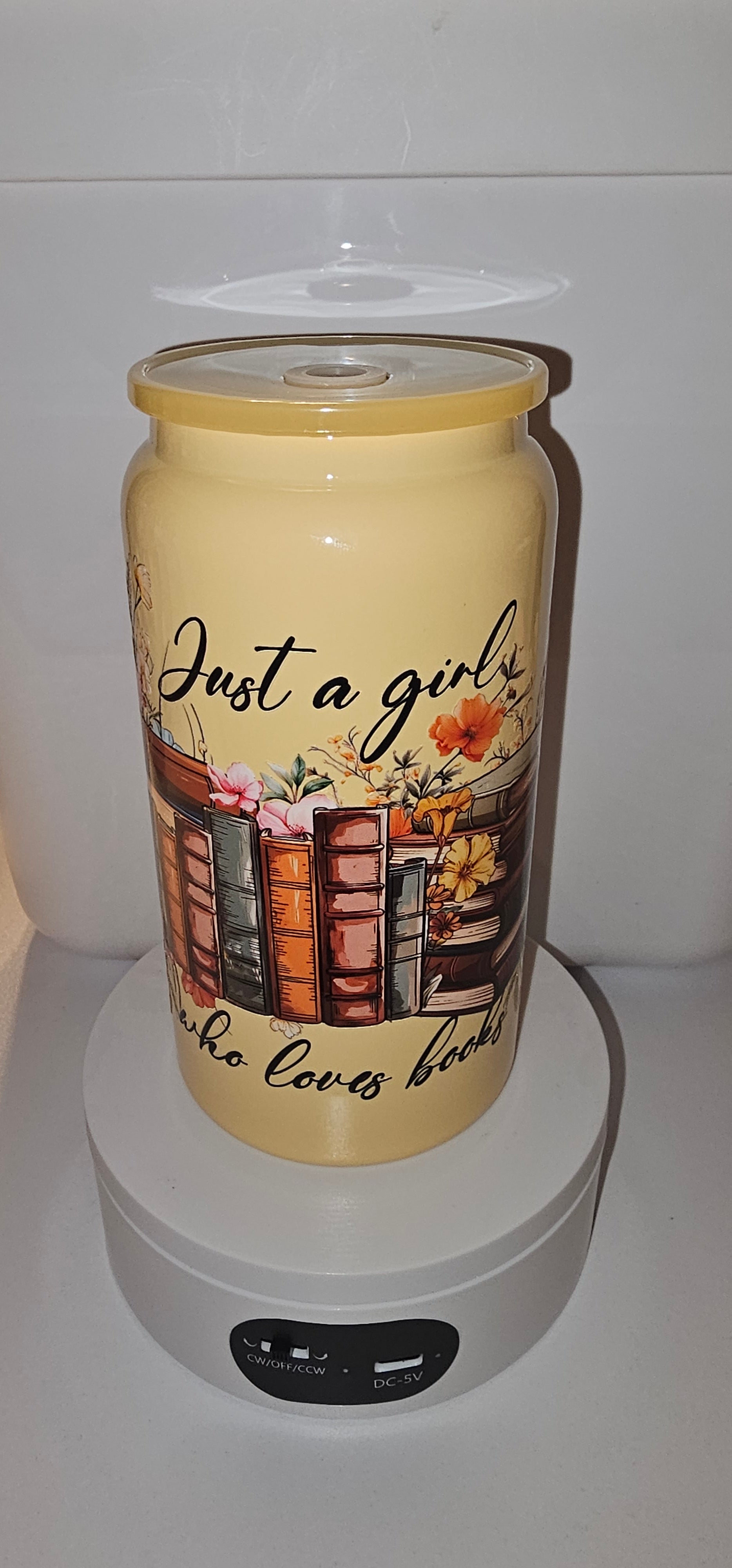 16 oz book girl stainless steel cup