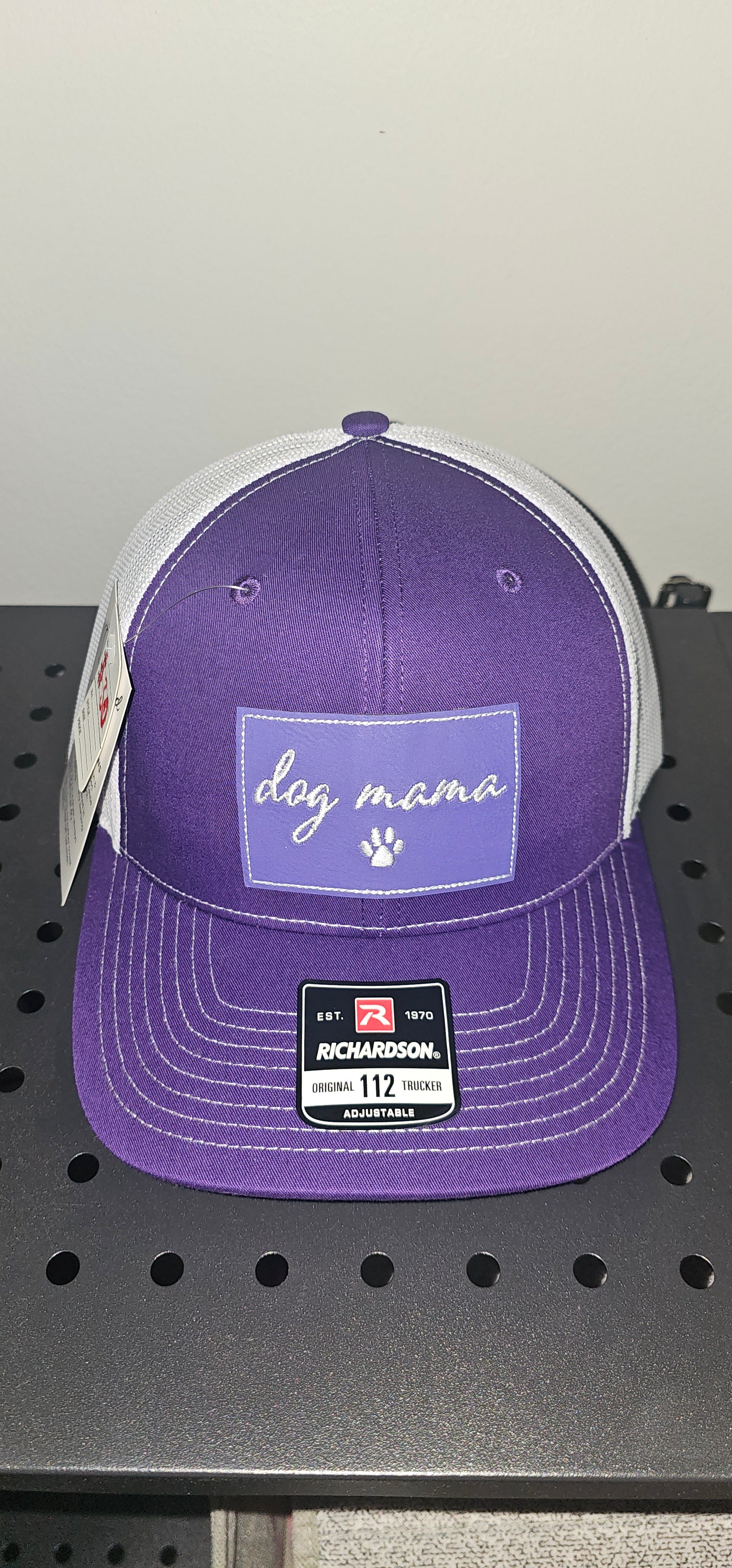 Purple dog mama richardson hat with purple patch
