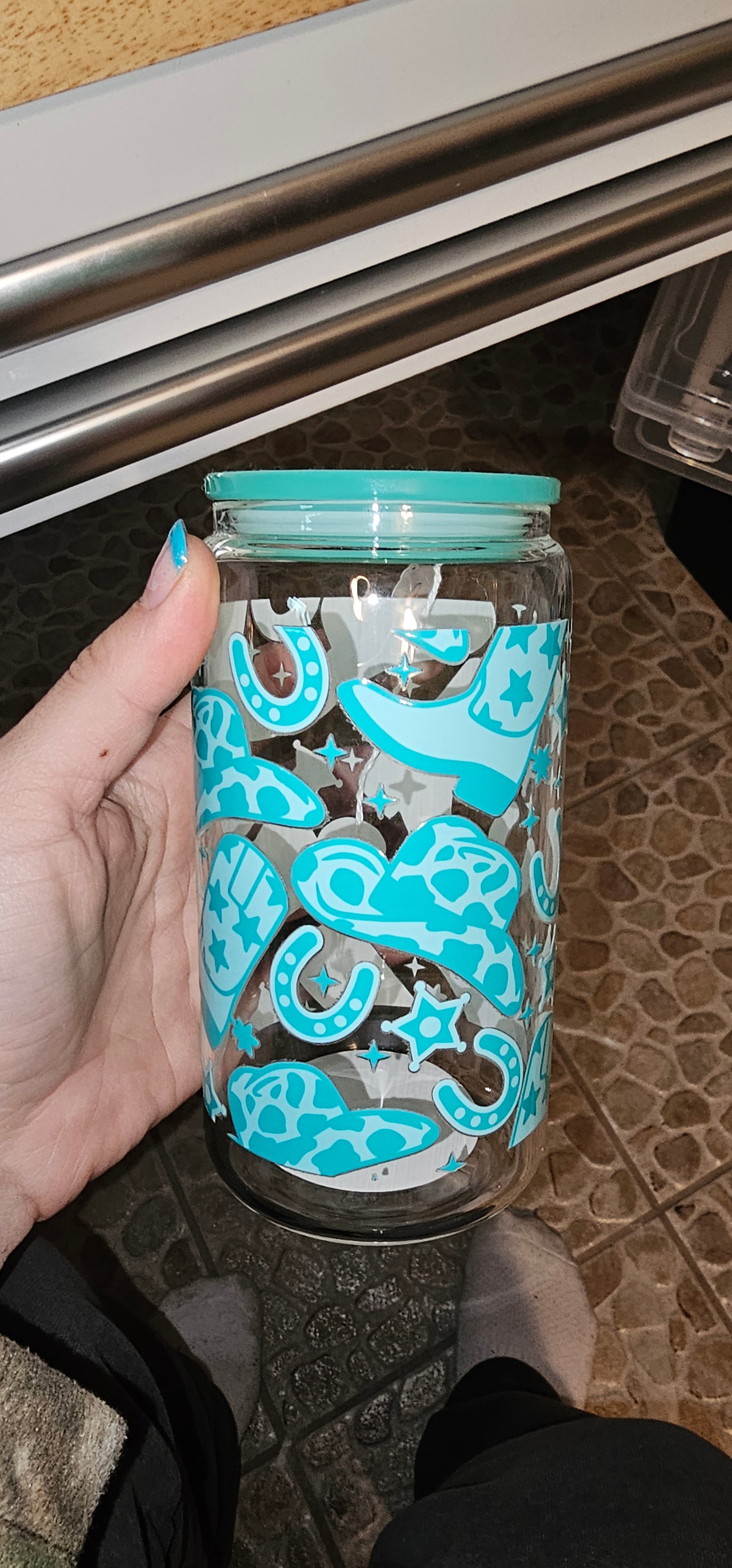 Glass boots and hats cup