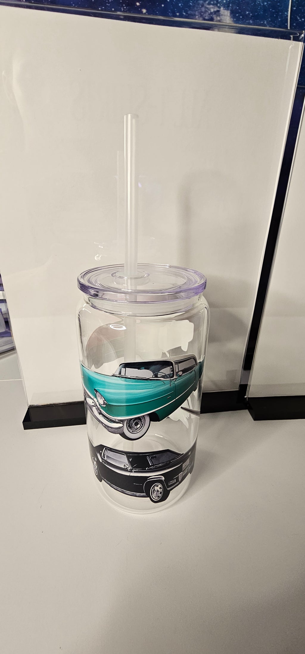 16 oz Classic car glass cup