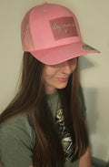 Pink dog mama richardson hat with pink patch